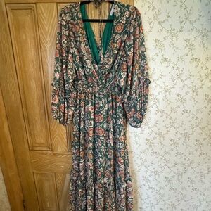 Baltic Born Green Floral Long Sleeve Dress
